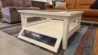 Salontafel, wit, 90×90 cm