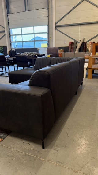 Hoekbank, antraciet, 210×285 cm