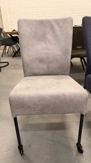 4x Eetstoel, grijs/blauw