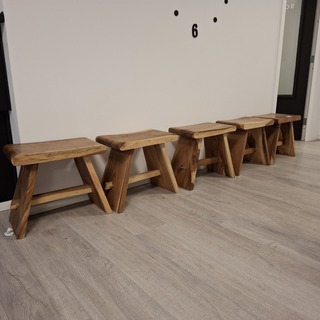 5x Houten krukje