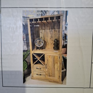 Mangohout Bar Kast 90x40x170, Mango, 2026