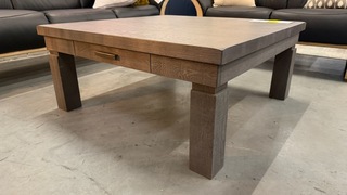 Salontafel, bruin/grijs, 100×100 cm