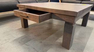 Salontafel, bruin/grijs, 100×100 cm