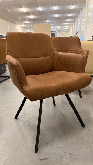 2x Eetkamerstoel, cognac