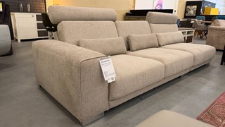 Loungebank, grijs/beige, 290×110 cm