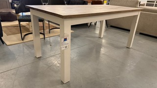 Eettafel, rustiek/grijs, 180×90 cm
