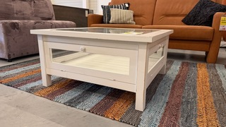 Salontafel, wit, 90×90 cm