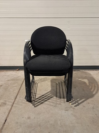 4x Stoffen stoelen, Zwart