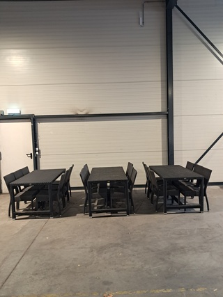 Tafel en stoelen set, Kaja , Satelliet, Zwart