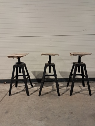 3x Metalen zwarte tafelpoten zonder blad