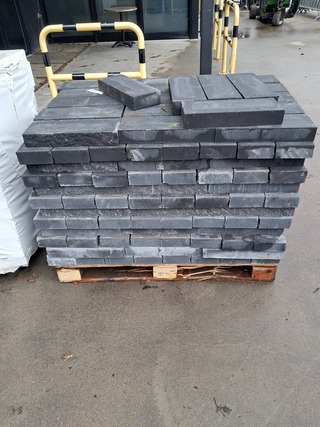 2x Pallet stenen, Wallblock SPLIT, Antraciet