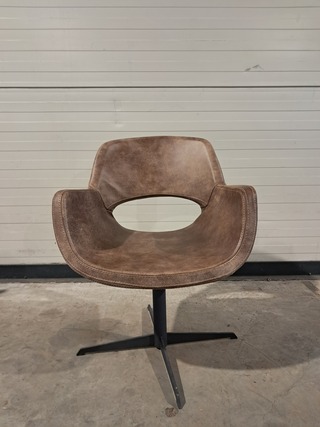 2x Draaibare leren stoel, Bruin