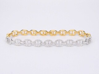 Gouden tennisarmband met diamanten schakels met 157 diamanten