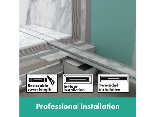 Hansgrohe RainDrain Rock complete set Douchegoot 600mm