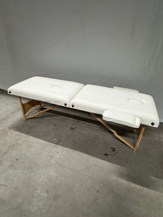 Massagetafel TecTake, wit, inklapbaar en draagbaar