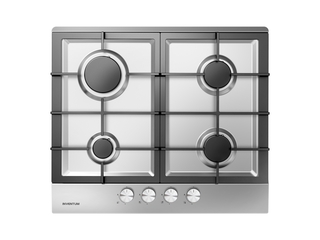 Inventum IKG6023GRVS  Inbouw gaskookplaat  59 cm  4 kookzones RVS/Zwar