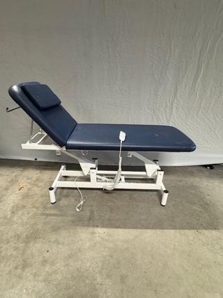 Behandeltafel, wit/blauw, Elektrisch