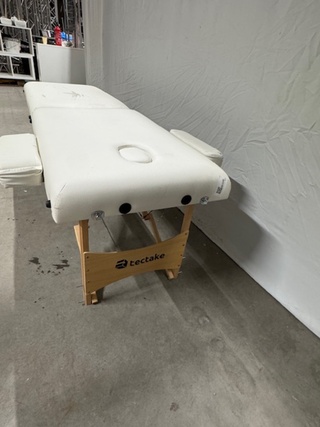 Massagetafel TecTake, wit, inklapbaar en draagbaar