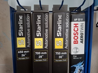 2x Stelling met ruitenwissers o.a. Bosch, Starline