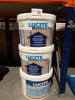 5 x 12 liter Buitenlatex, Lucite, Wit