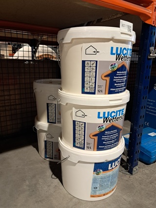 5 x 12 liter Buitenlatex, Lucite, Wit