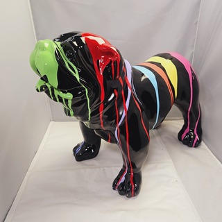 Paintsplash bulldog sculptuur XXL formaat