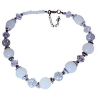 Armband – Witte Jade & Craquelé Kristal