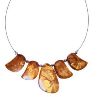 Baltisch Amber Statement Collier met ‘Sun Spangles’