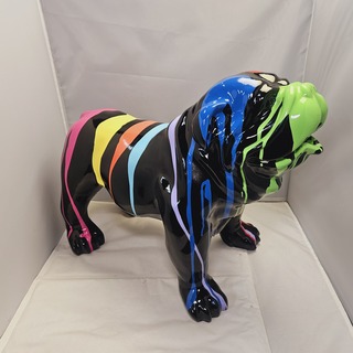 Paintsplash bulldog sculptuur XXL formaat