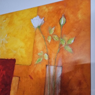 Kunstwerk van kunstenaar Gunter Gohn – ”Rosen auf warmem rot”