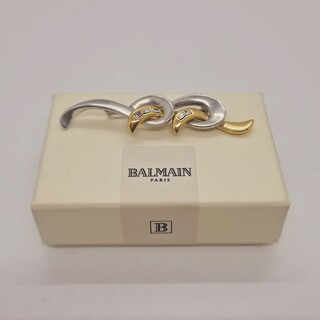 Pierre Balmain goldplated two tone broche met steentjes