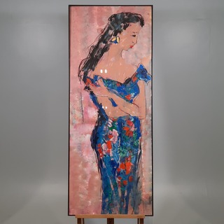 Acryl schilderij, Maya Wildevuur, Dame, 1991