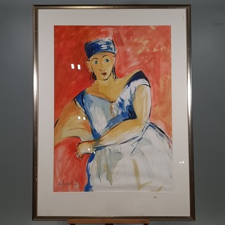 Acryl schilderij, Maya Wildevuur, Portret, 1997