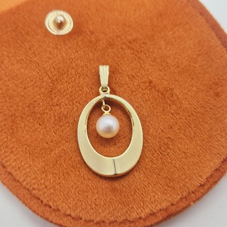 18kt goldfilled pendant hanger met parel