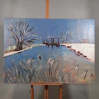 Acryl schilderij, Maya Wildevuur, Oude Schans, 2002