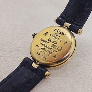 Cartier Vendome 590004 massief zilveren horloge met goldplating