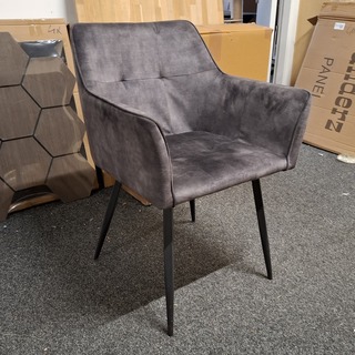 6x Eetkamerstoel met armleuning Grijs