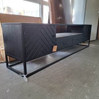 TV meubel, mangohout, Zwart