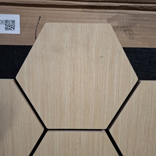 4x Akoestisch wandpaneel, hexagon Classic oak