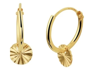 Marie Celeste Oorringen Rondje Gediamanteerd  Goud