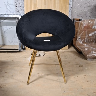 2x Leisure chair, velvet Zwart