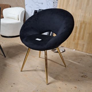 2x Leisure chair, velvet Zwart