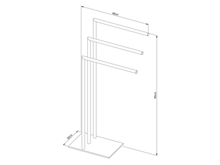 Sealskin Tube  Handdoekrek 3armig vrijstaand  Geschikt voor 3 handdoek
