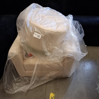 Sofa chair met hocker, teddy Beige