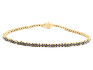 Gouden tennisarmband met 2.80 carat aan zwarte diamanten (enhanced)