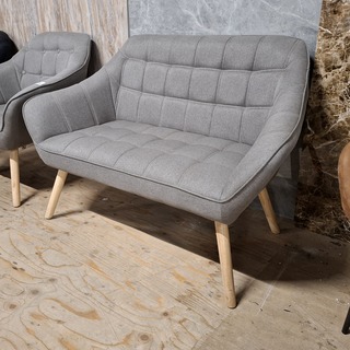 2-zits bank met stoel Grijs
