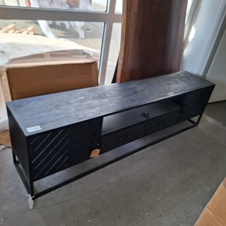 TV meubel, mangohout, Zwart
