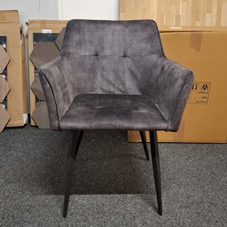 6x Eetkamerstoel met armleuning Grijs