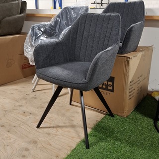 5x Eetkamerstoel met armleuning, draaibaar Antraciet