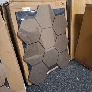 4x Akoestisch wandpaneel, hexagon Smoke